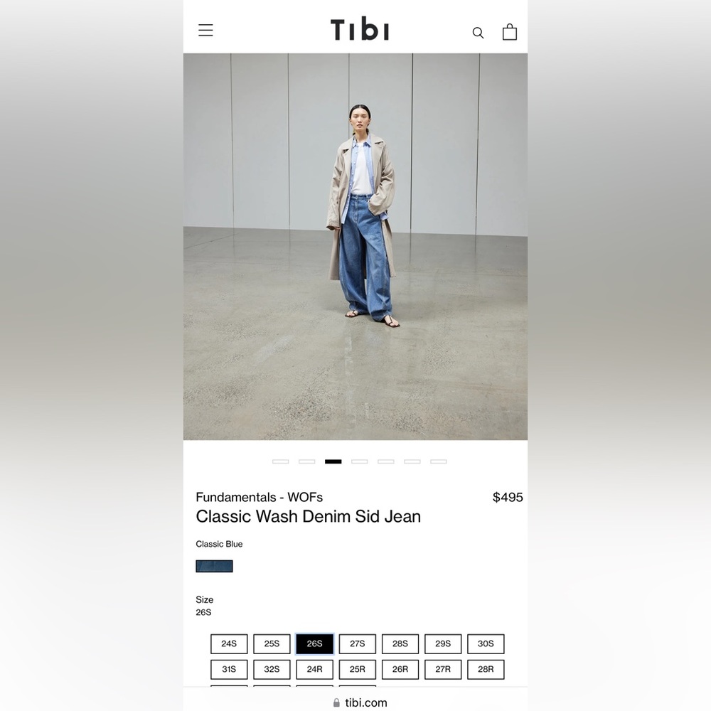 Tibi Classic Wash Denim Sid Jean